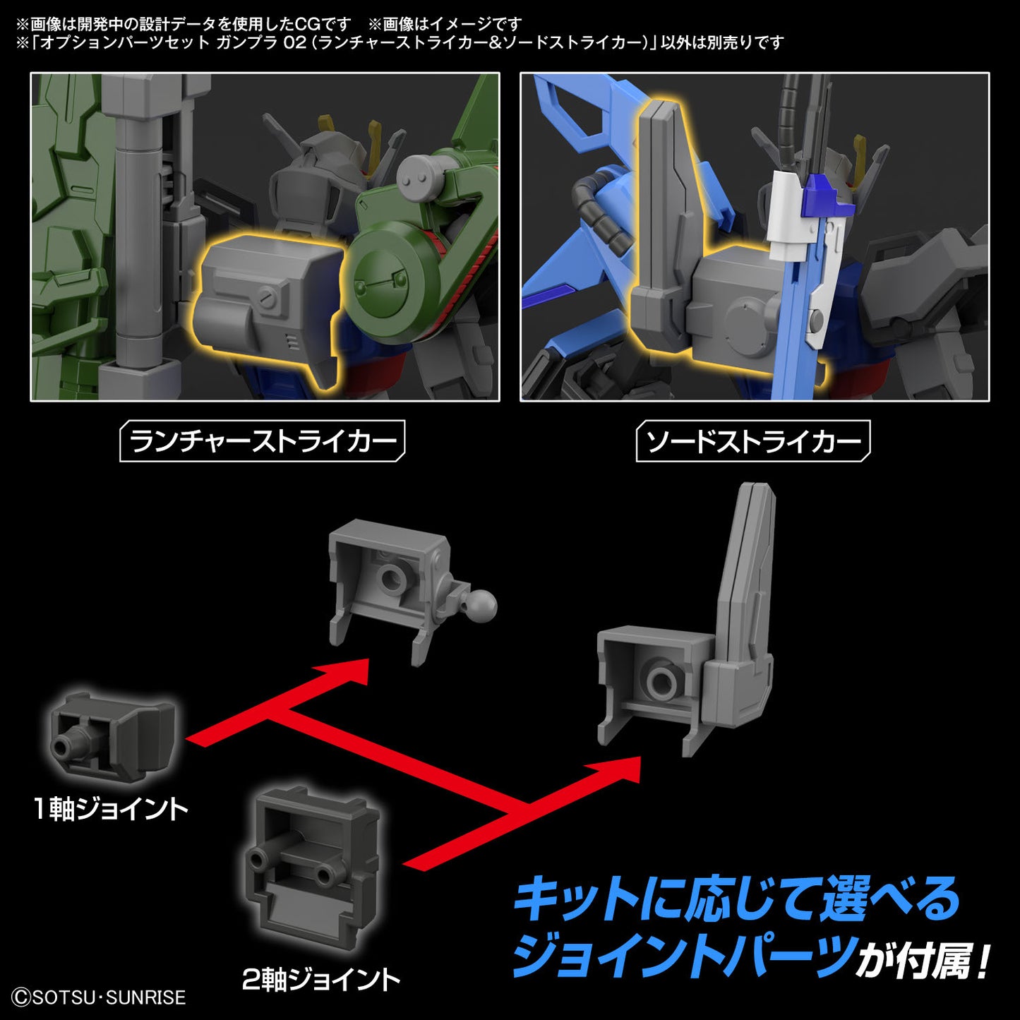 Bandai  1/144 Option Parts Set 02 (Launcher & Sword Striker) [4573102666932]