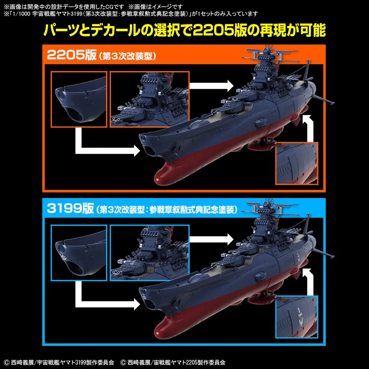 Bandai  1/1000 Space Battleship Yamato 3199 [4573102674357]