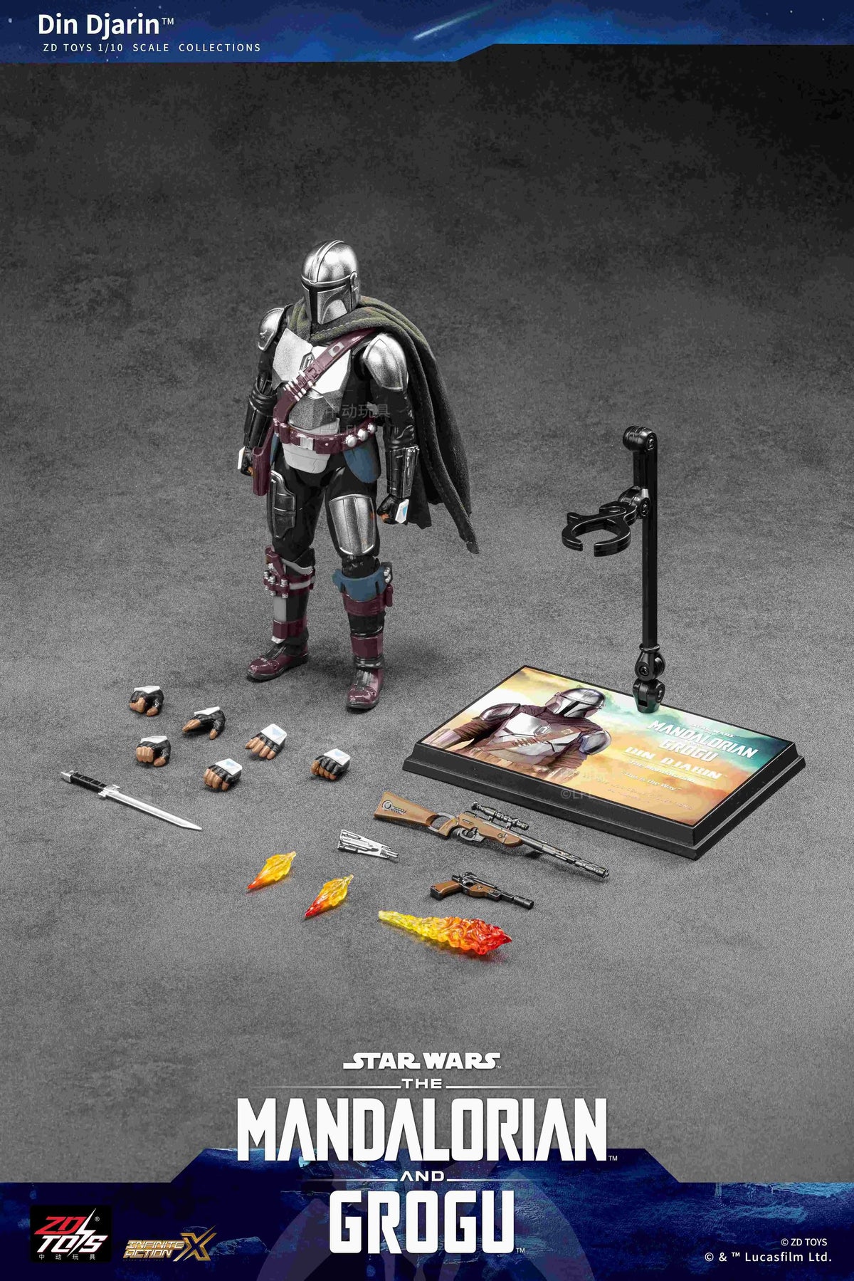ZD Toys Star Wars The Mandalorian and Grogu Din Djarin [6970562684687] - ZD Toys