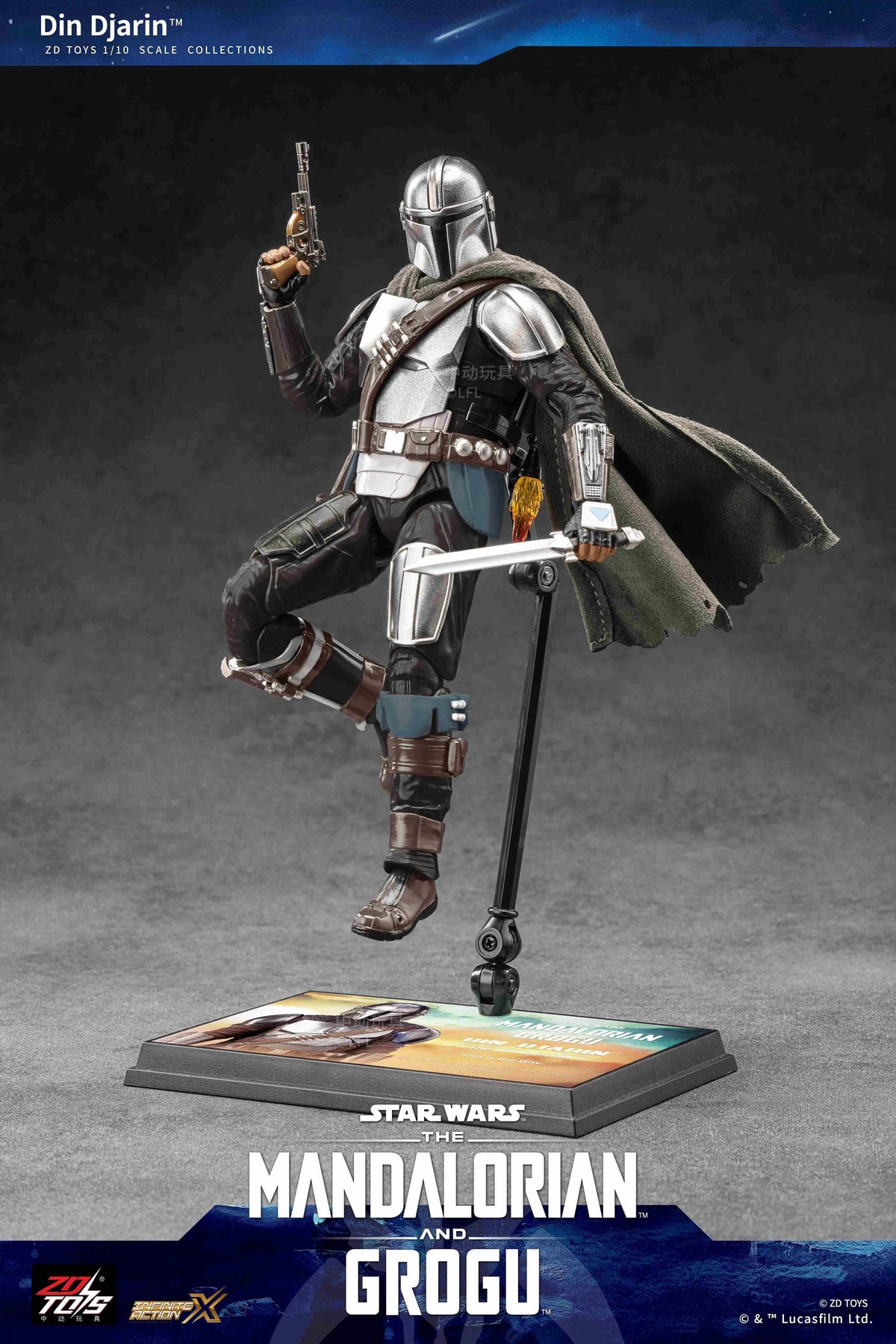 ZD Toys Star Wars The Mandalorian and Grogu Din Djarin [6970562684687] - ZD Toys